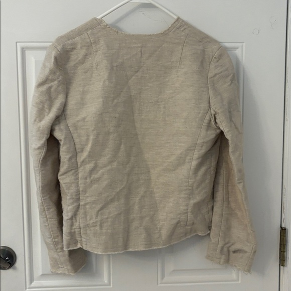 L'Agence | Oatmeal Cotton and Linen Blend Blazer sz 6 - Picture 7 of 8